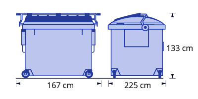 Rolcontainer 2500 liter formaten Rolcontainer 2500 liter formaten